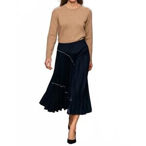 NEW LOYD/FORD denim patchwork pleat skirt in indigo
